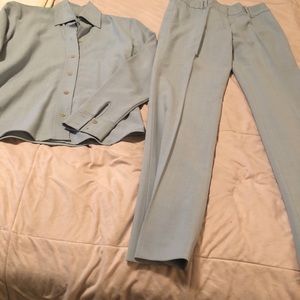 2-piece pants suit flared legs